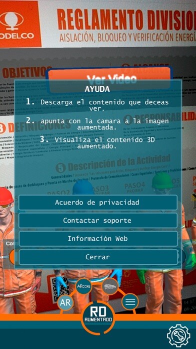 Emulate iPhone app Codelco AR+ using MyAndroid