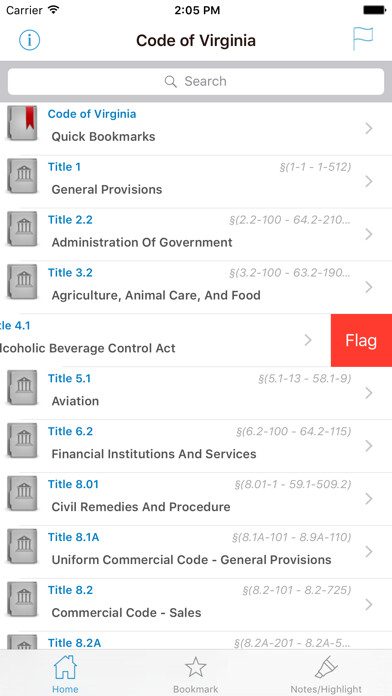 Emulate iPhone app Code of Virginia (VA Laws) using MyAndroid Emulate iPhone app Code of Virginia (VA Laws) using MyAndroid