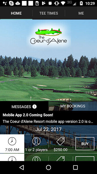 Run android online APK Coeur dAlene Resort Tee Times from MyAndroid or emulate Coeur dAlene Resort Tee Times using MyAndroid