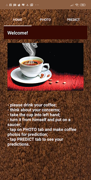 Run android online APK Coffee Divination Prediction from MyAndroid or emulate Coffee Divination Prediction using MyAndroid Run android online APK Coffee Divination Prediction from MyAndroid or emulate Coffee Divination Prediction using MyAndroid