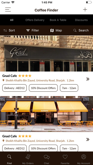 Emulate iPhone app Coffee Finder using MyAndroid