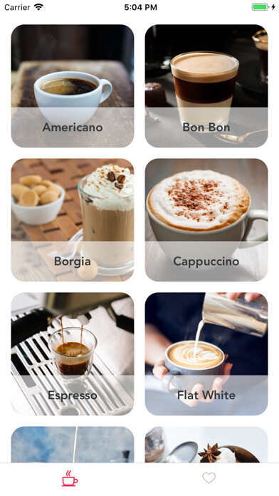 Emulate iPhone app Coffee Lovers using MyAndroid