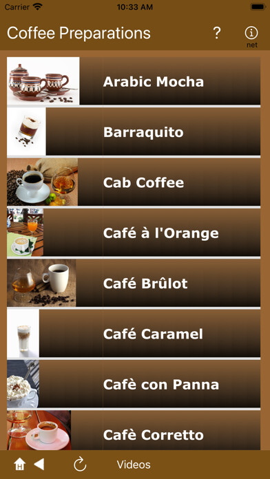 Emulate iPhone app Coffee Preparations using MyAndroid Emulate iPhone app Coffee Preparations using MyAndroid