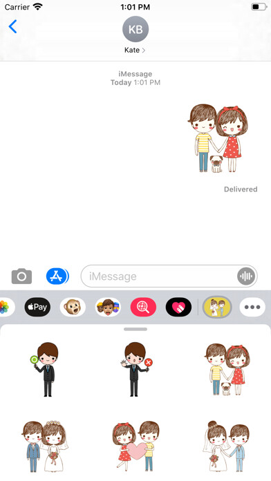 Emulate iPhone app Cohabit Couple Stickers using MyAndroid