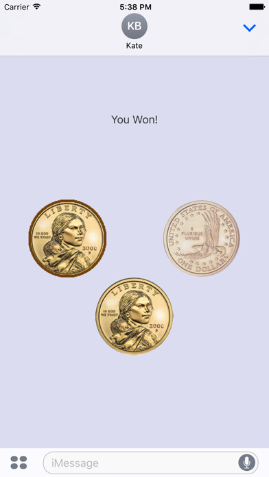 Emulate iPhone app Coin Flip Message using MyAndroid Emulate iPhone app Coin Flip Message using MyAndroid