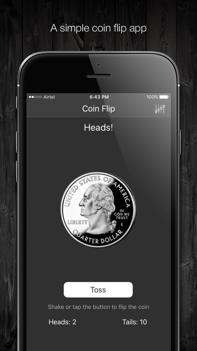 Emulate iPhone app Coin Flip-Simple coin toss sim using MyAndroid Emulate iPhone app Coin Flip-Simple coin toss sim using MyAndroid
