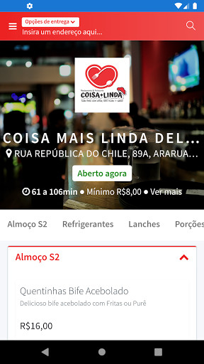 Run android online APK Coisa Mais Linda Rest Delivery from MyAndroid or emulate Coisa Mais Linda Rest Delivery using MyAndroid