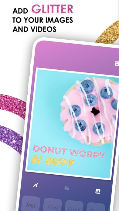 Emulate iPhone app ColApp - Glitter Text Effects using MyAndroid
