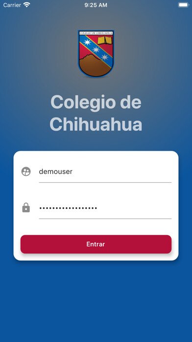 Emulate iPhone app Colegio de Chihuahua using MyAndroid