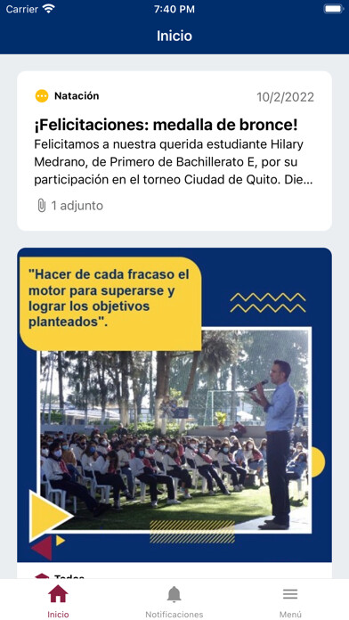 Emulate iPhone app Colegio José Engling using MyAndroid
