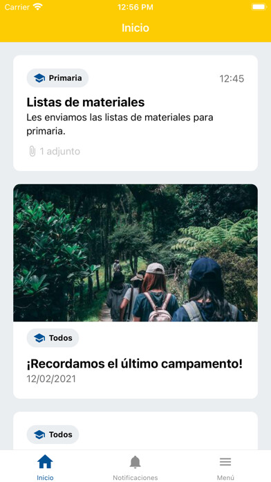 Emulate iPhone app Colegio y Liceo Pablo Neruda using MyAndroid