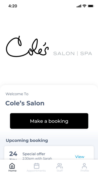 Emulate iPhone app Cole’s Salon using MyAndroid Emulate iPhone app Cole’s Salon using MyAndroid