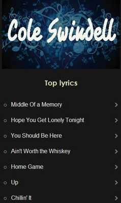 Emulate Android APK Cole Swindell music lyrics