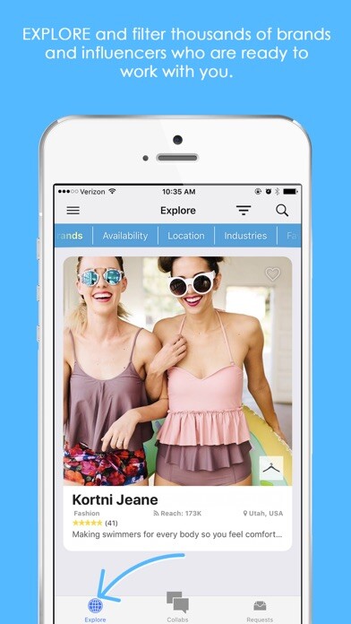 Emulate iPhone app Collabor8 Influencer Marketing using MyAndroid