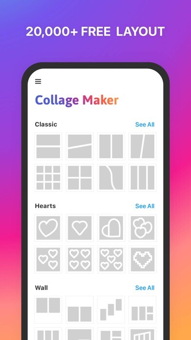 Emulate iPhone app Collage Maker - Layout using MyAndroid