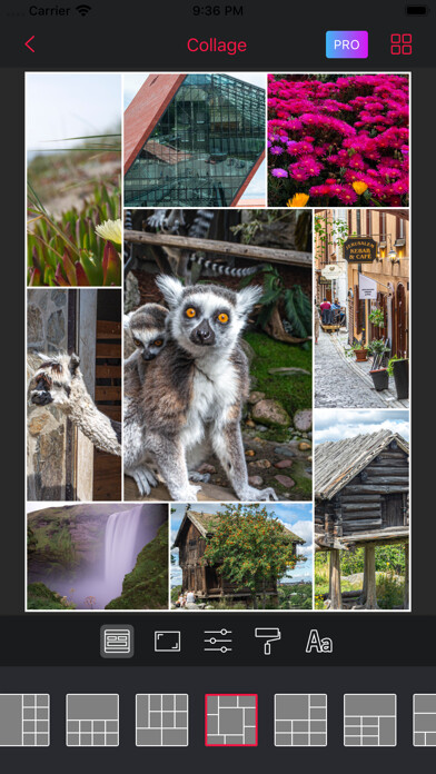 Emulate iPhone app Collagix - Grid & Collage using MyAndroid