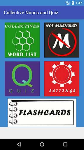 Run android online APK Collective Nouns and Quiz from MyAndroid or emulate Collective Nouns and Quiz using MyAndroid