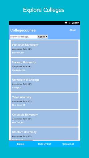 Run android online APK College Counsel - college list builder from MyAndroid or emulate College Counsel - college list builder using MyAndroid