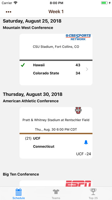 Emulate iPhone app College FB Scores & Schedules using MyAndroid Emulate iPhone app College FB Scores & Schedules using MyAndroid