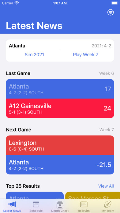 Emulate iPhone app College Football Coach using MyAndroid