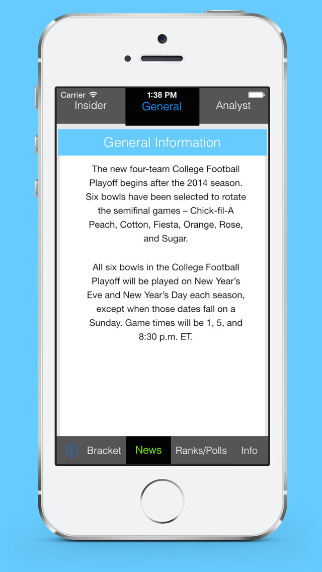 Emulate iPhone app College Football Playoff using MyAndroid Emulate iPhone app College Football Playoff using MyAndroid