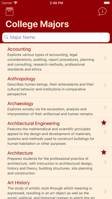 Emulate iPhone app College Majors using MyAndroid Emulate iPhone app College Majors using MyAndroid