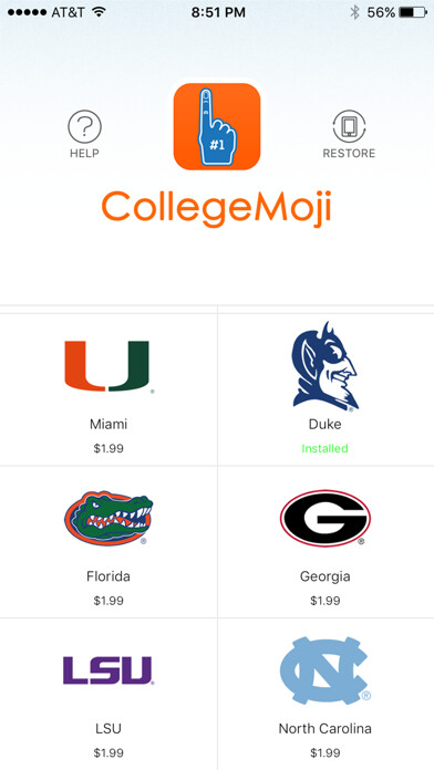 Emulate iPhone app CollegeMoji : College Emojis and Sticker Keyboard using MyAndroid