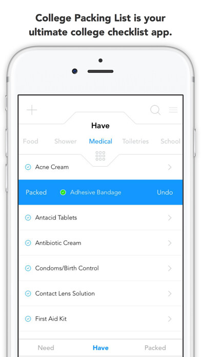 Emulate iPhone app College Packing List using MyAndroid Emulate iPhone app College Packing List using MyAndroid