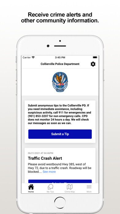 Emulate iPhone app ColliervillePD Tips using MyAndroid Emulate iPhone app ColliervillePD Tips using MyAndroid
