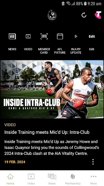 Emulate iPhone app Collingwood Official App using MyAndroid Emulate iPhone app Collingwood Official App using MyAndroid