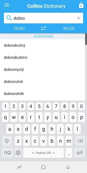 Emulate Android APK Collins Korean<>Czech Dictionary
