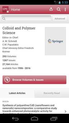 Emulate Android APK Colloid and Polymer Science