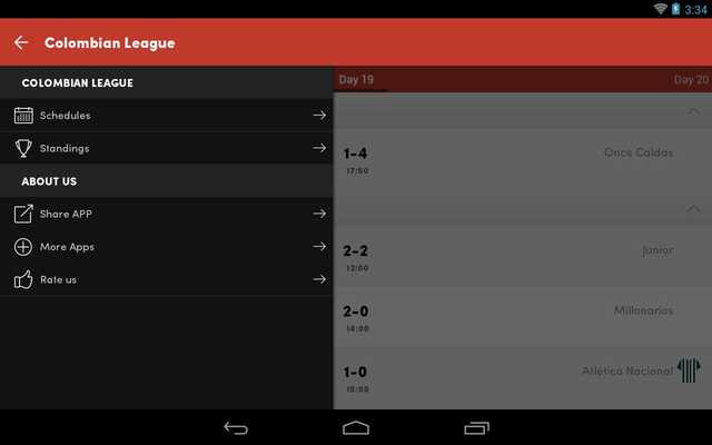 Emulate Android APK Colombian league live scores Emulate Android APK Colombian league live scores