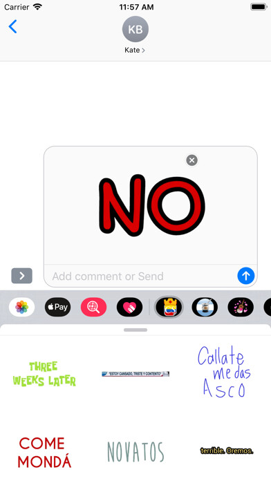 Emulate iPhone app Colombia Stickers using MyAndroid