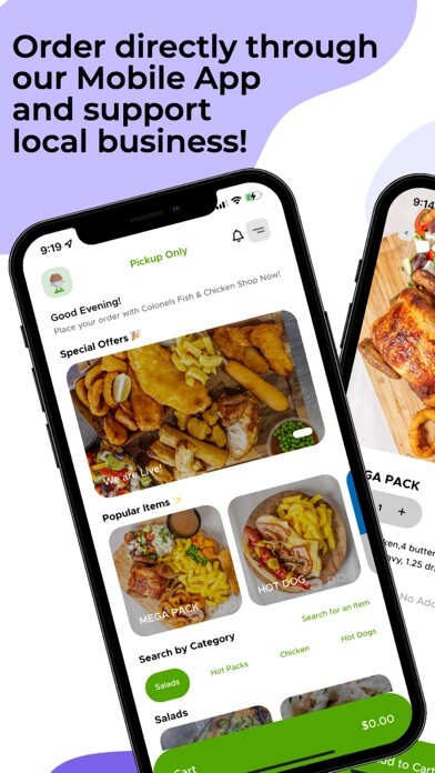 Emulate iPhone app Colonels Chicken & Fish using MyAndroid