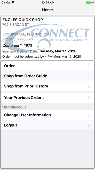 Emulate iPhone app Colonial Connect using MyAndroid
