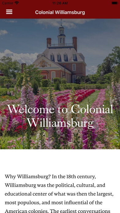 Emulate iPhone app Colonial Williamsburg Explorer using MyAndroid Emulate iPhone app Colonial Williamsburg Explorer using MyAndroid