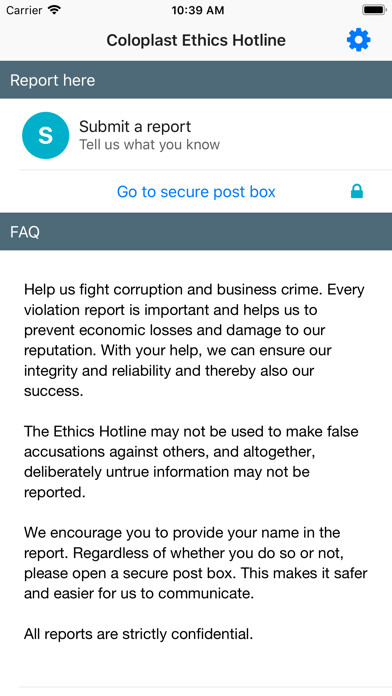 Emulate iPhone app Coloplast Ethics Hotline using MyAndroid Emulate iPhone app Coloplast Ethics Hotline using MyAndroid