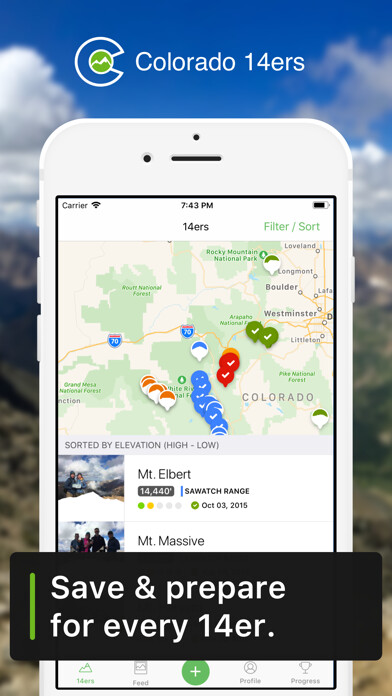 Emulate iPhone app Colorado 14ers using MyAndroid Emulate iPhone app Colorado 14ers using MyAndroid