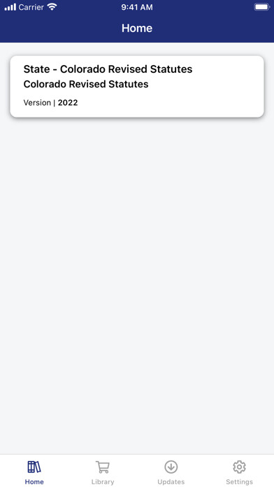 Emulate iPhone app Colorado Revised Statutes using MyAndroid