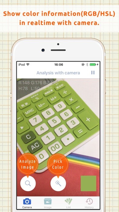 Emulate iPhone app Color Analyzer - Iro Shirabe using MyAndroid