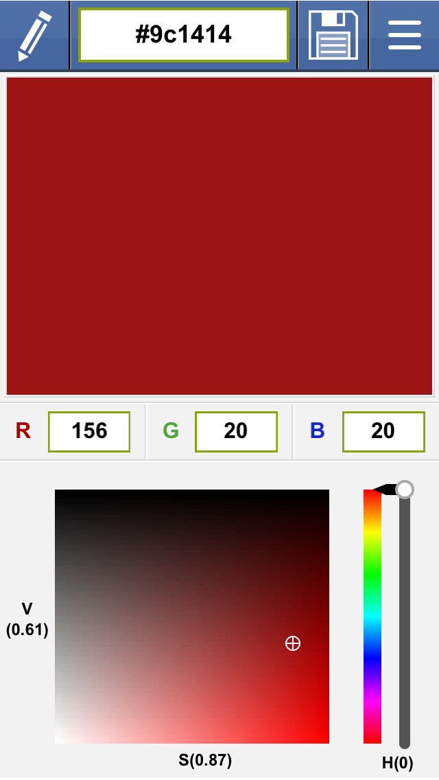 Emulate iPhone app Color Assistant - QCP using MyAndroid