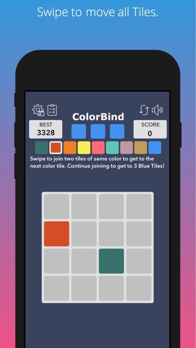 Emulate iPhone app Color-Bind: A Fun Puzzle Game using MyAndroid