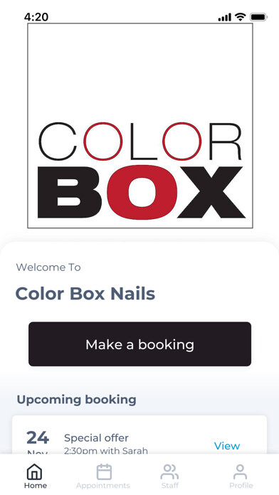Emulate iPhone app Color Box Nails using MyAndroid