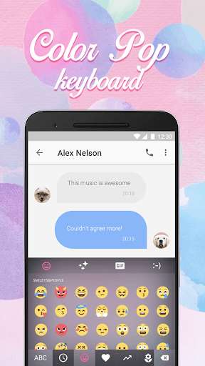 Emulate Android APK Color Bubble Pop Emoji Keyboard Theme