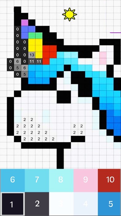 Emulate iPhone app Color by Number Paint Coloring using MyAndroid