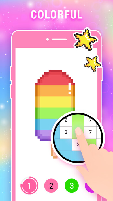 Emulate iPhone app Color by Number Pixel Drawing using MyAndroid