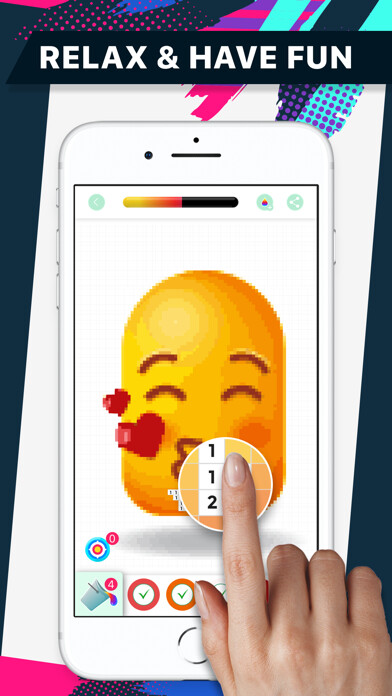 Emulate iPhone app Color by number Pixel Painter using MyAndroid Emulate iPhone app Color by number Pixel Painter using MyAndroid