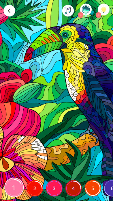 Emulate iPhone app Color by Number - Relax Color using MyAndroid