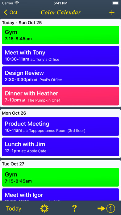 Emulate iPhone app Color Calendar using MyAndroid Emulate iPhone app Color Calendar using MyAndroid